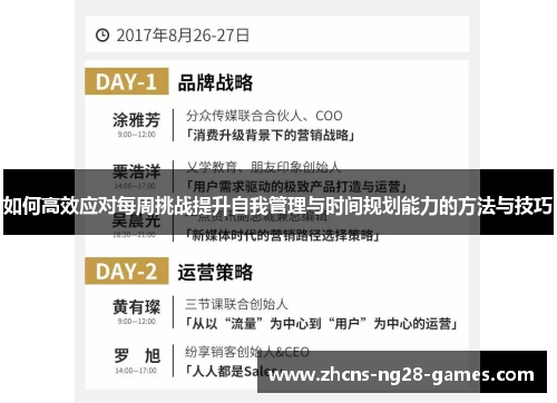 如何高效应对每周挑战提升自我管理与时间规划能力的方法与技巧